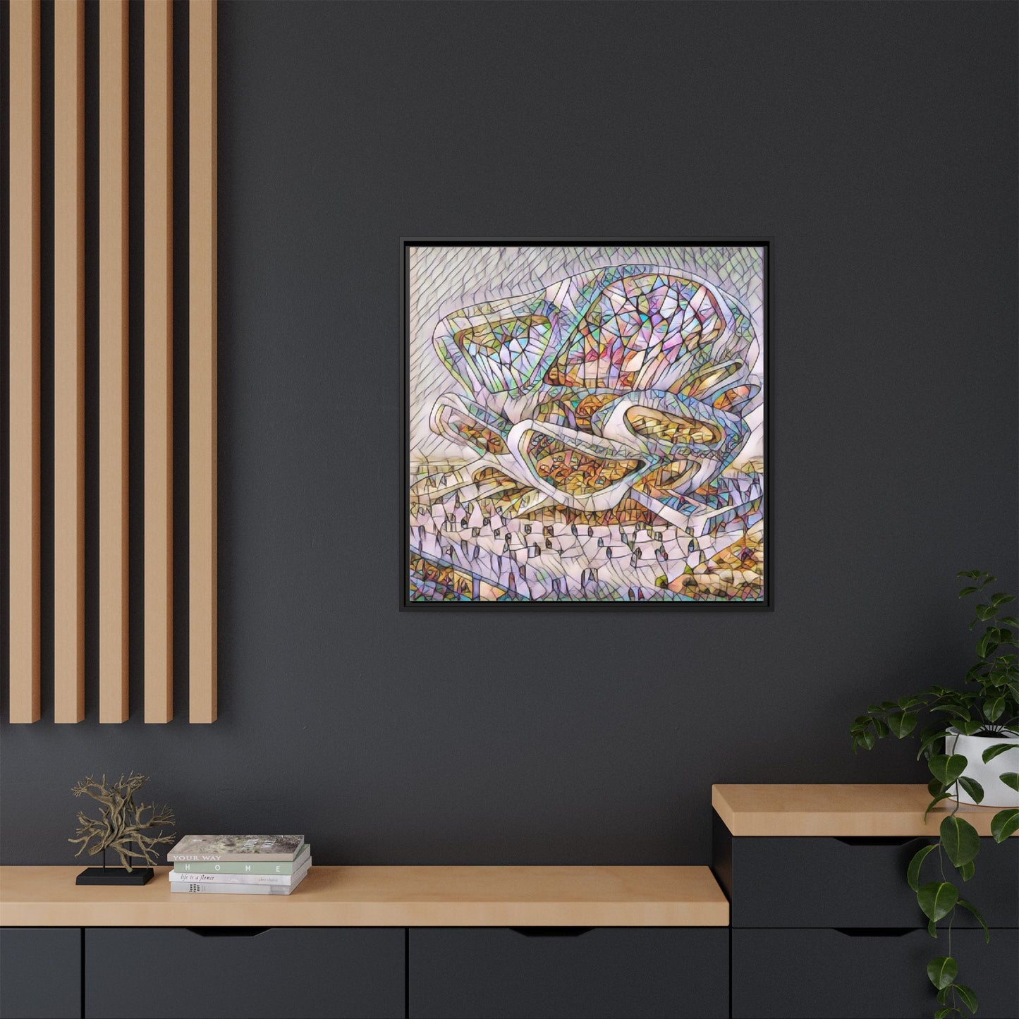 Abstract Colorful Sculpture Matte Canvas Framed Wall Art