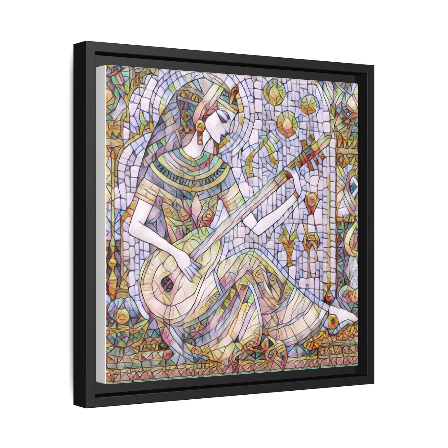 Egyptian Muse Mosaic Matte Canvas Framed Wall Art