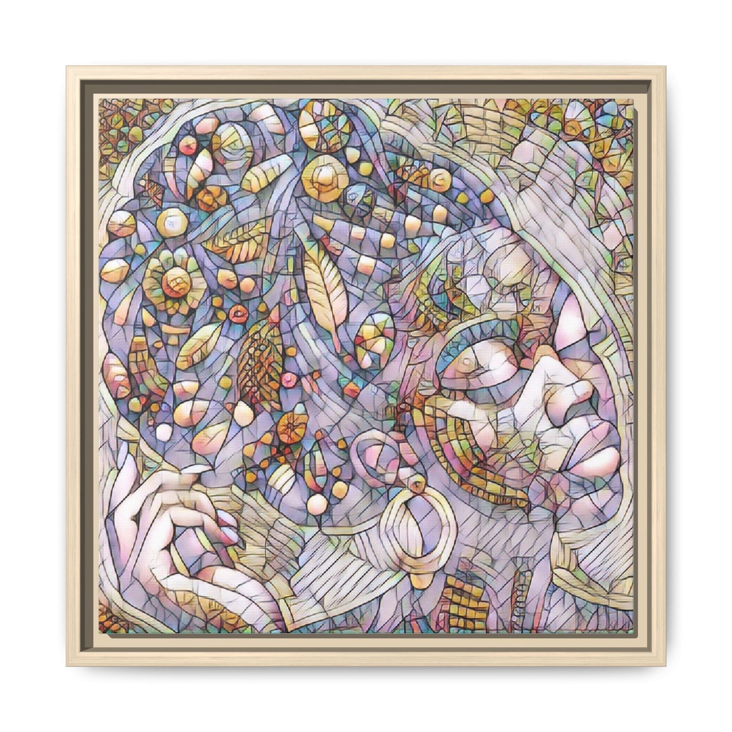 Bohemian Mosaic Woman Matte Canvas Framed Wall Art