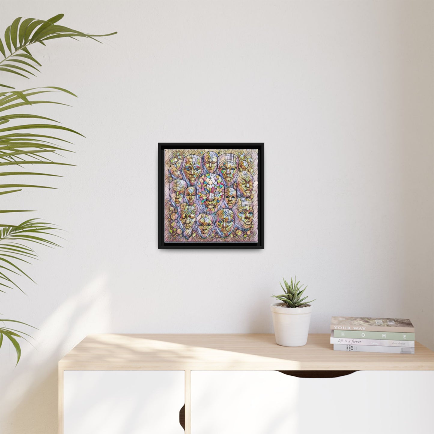 Framed Art Print — Mosaic Faces Matte Canvas