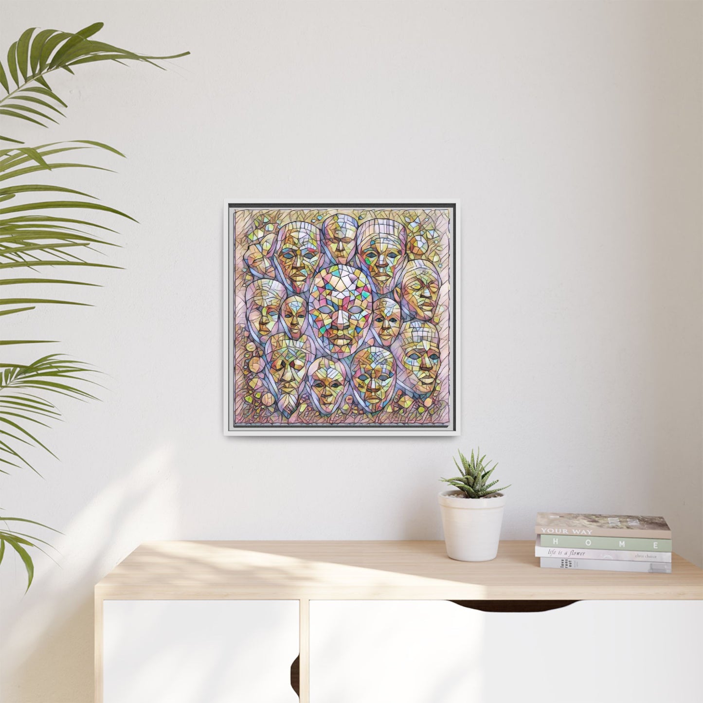 Framed Art Print — Mosaic Faces Matte Canvas