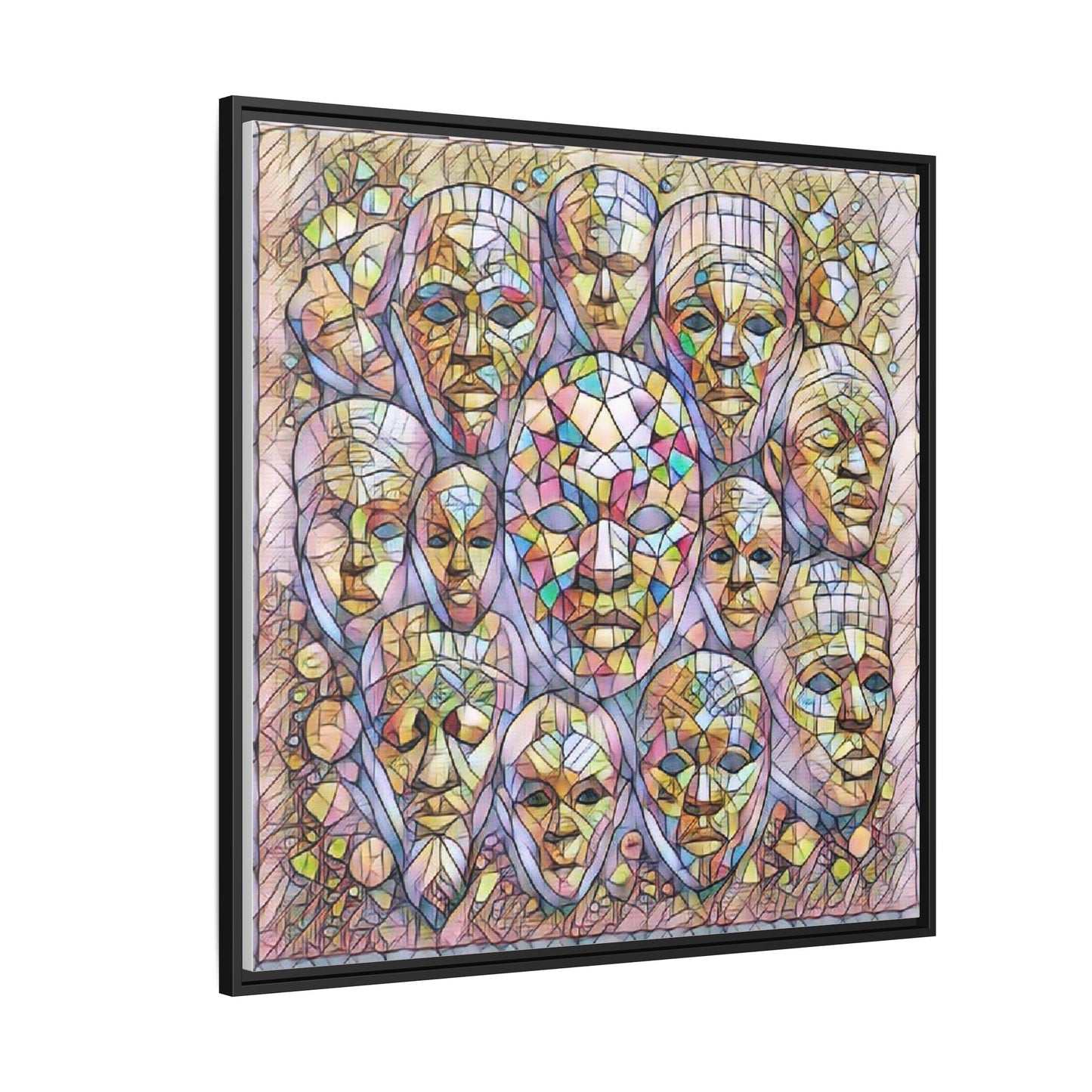 Framed Art Print — Mosaic Faces Matte Canvas