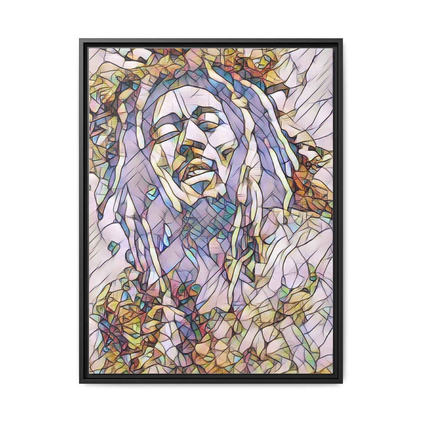 Abstract Multicolor Portrait Matte Canvas Framed Wall Art