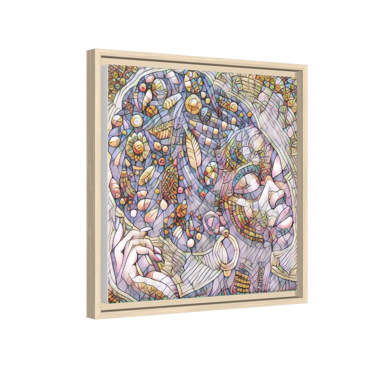 Bohemian Mosaic Woman Matte Canvas Framed Wall Art