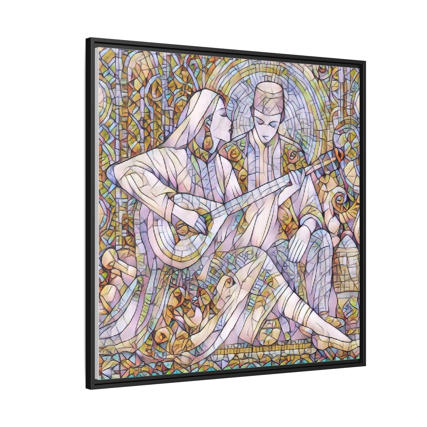 Love Song Serenade - Framed Canvas Wall Art | Guitar Player Romantic Print