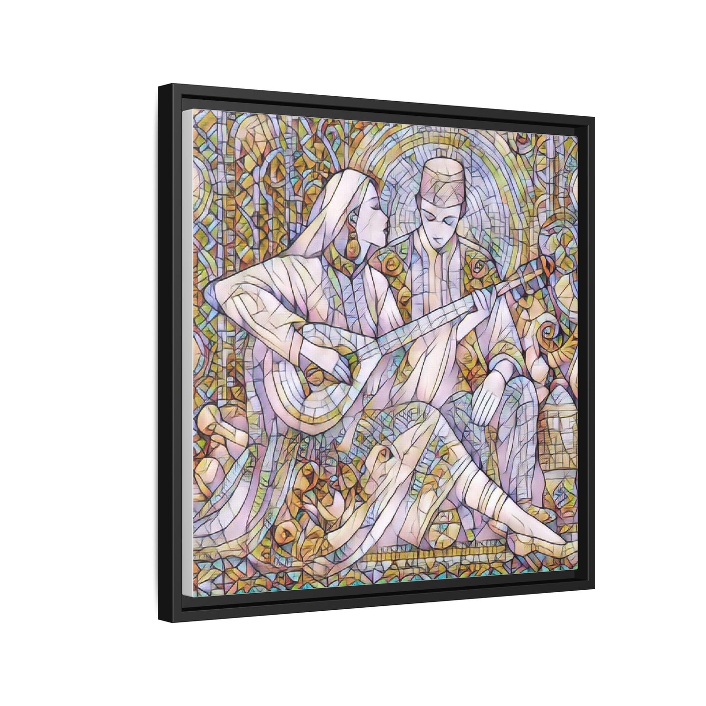 Love Song Serenade - Framed Canvas Wall Art | Guitar Player Romantic Print