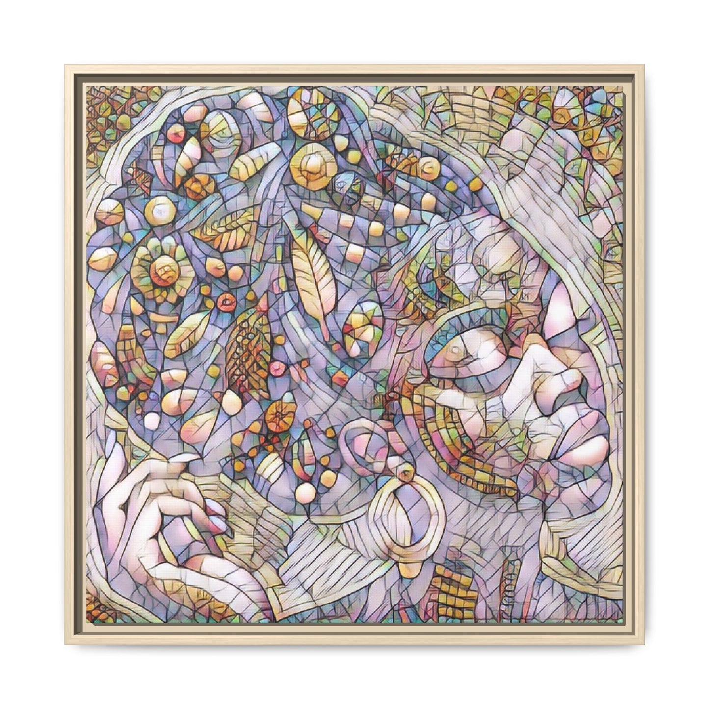 Bohemian Mosaic Woman Matte Canvas Framed Wall Art