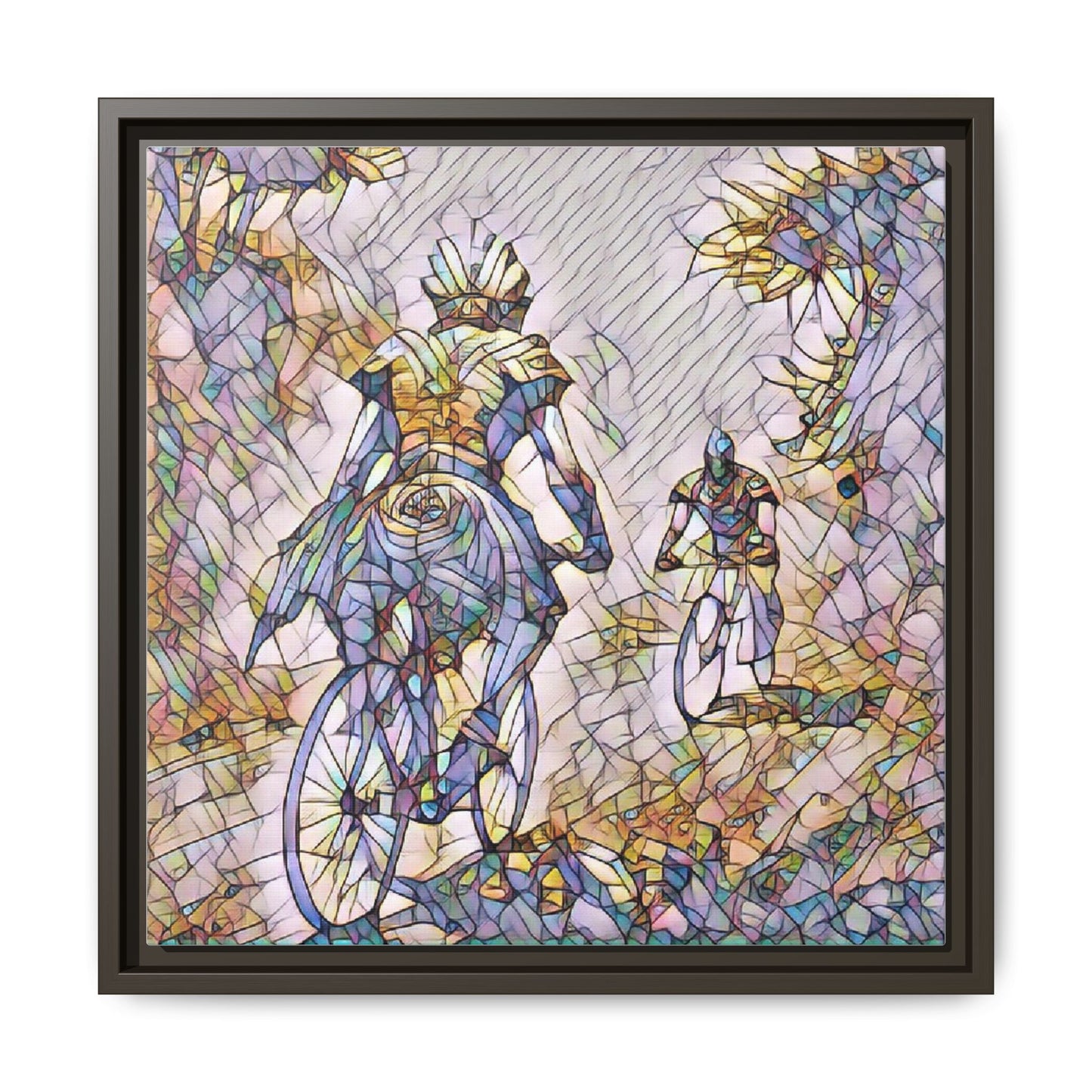 Cycling Art Print — Framed Matte Canvas Wall Art