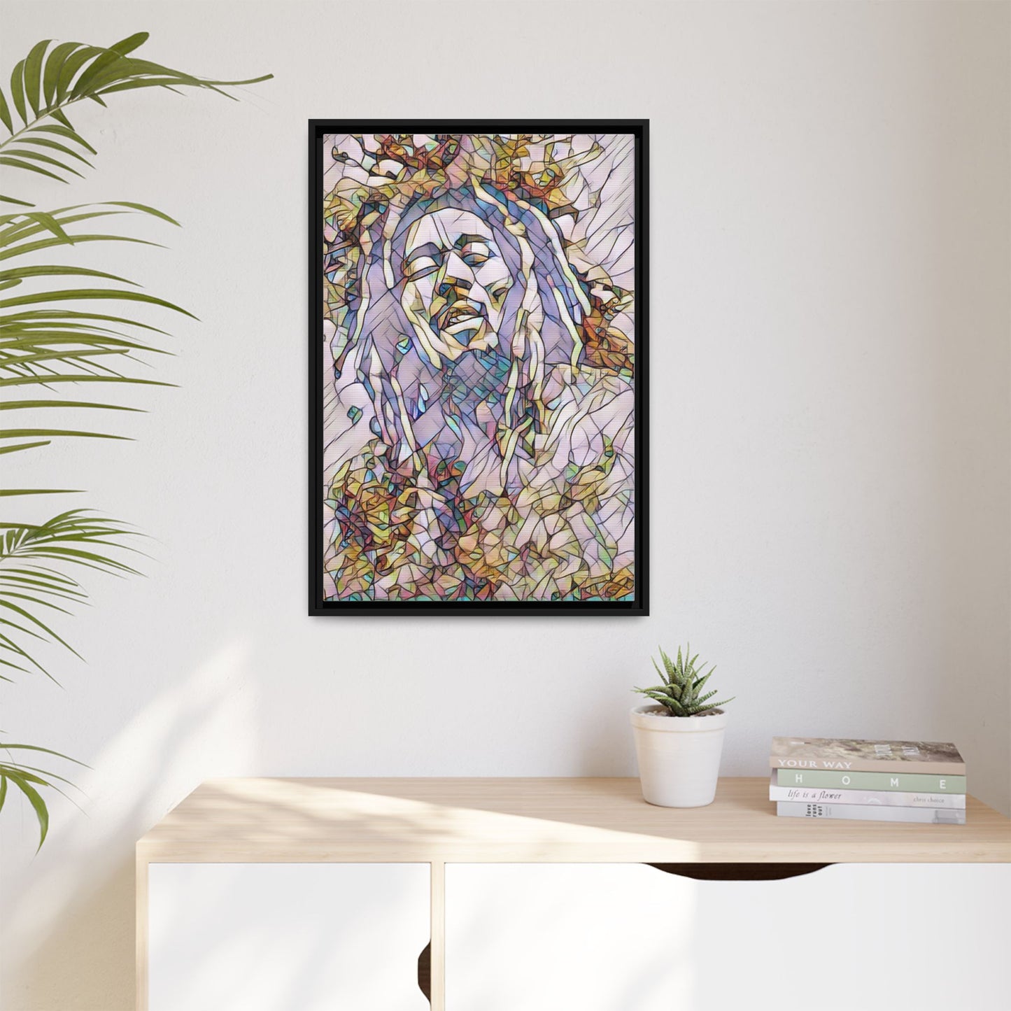 Abstract Multicolor Portrait Matte Canvas Framed Wall Art