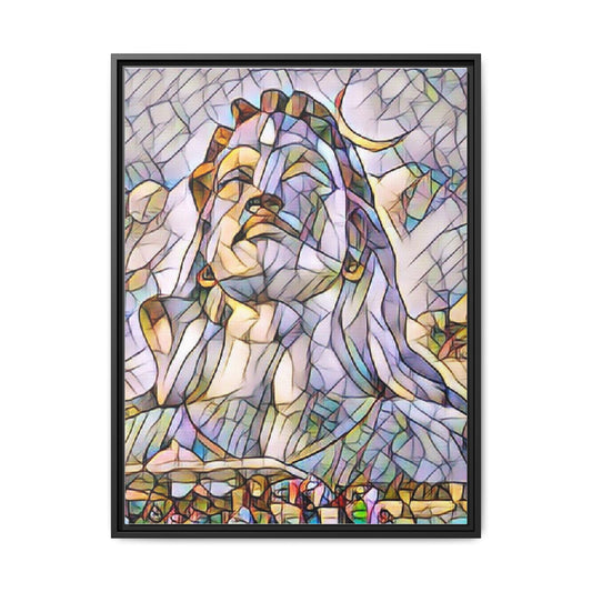Stained-Glass Style Christ the Redeemer Matte Framed Canvas