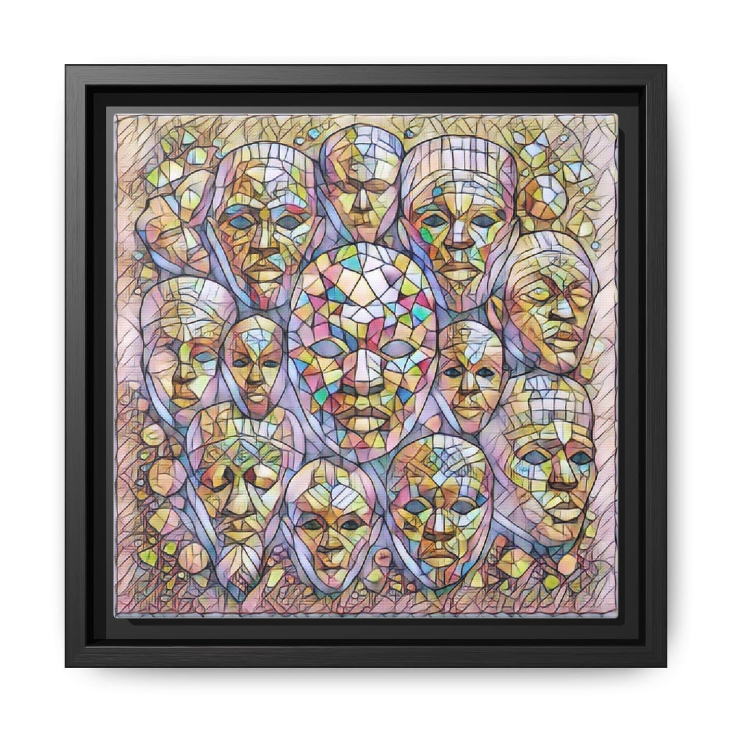 Framed Art Print — Mosaic Faces Matte Canvas