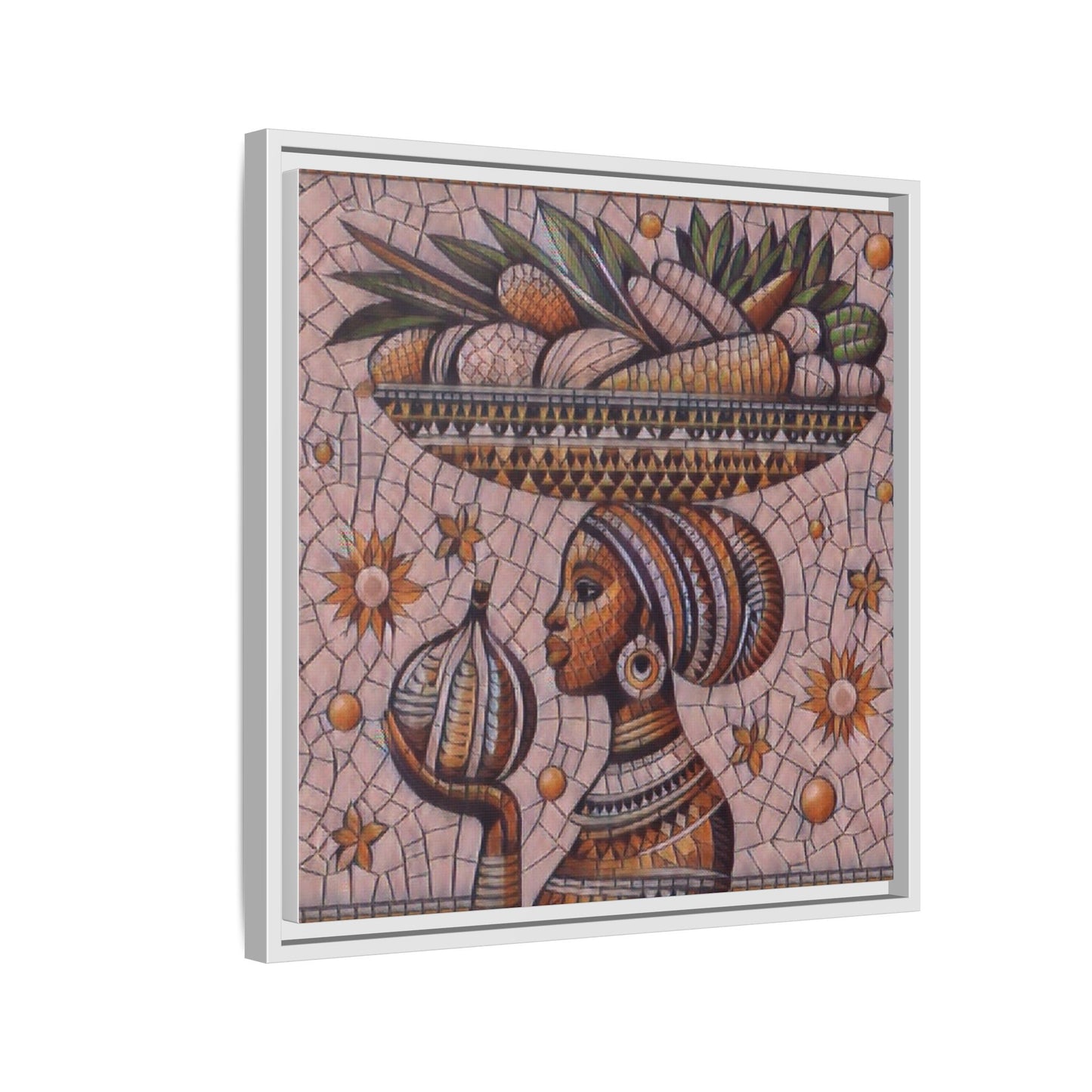 Egyptian Mosaic Goddess Matte Framed Canvas Wall Art