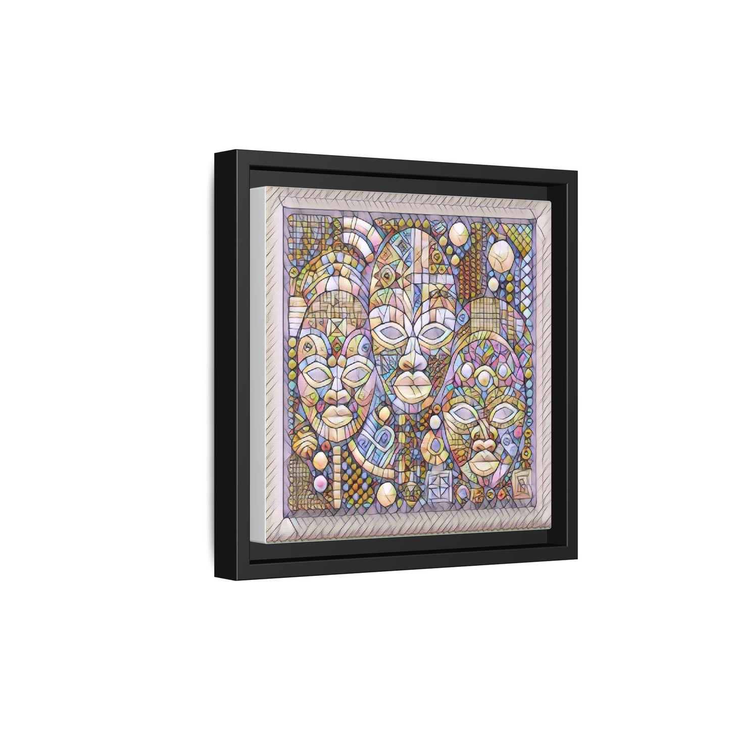 Abstract African Mask Art — Framed Matte Canvas Wall Art
