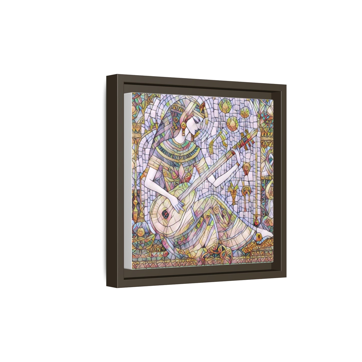 Egyptian Muse Mosaic Matte Canvas Framed Wall Art