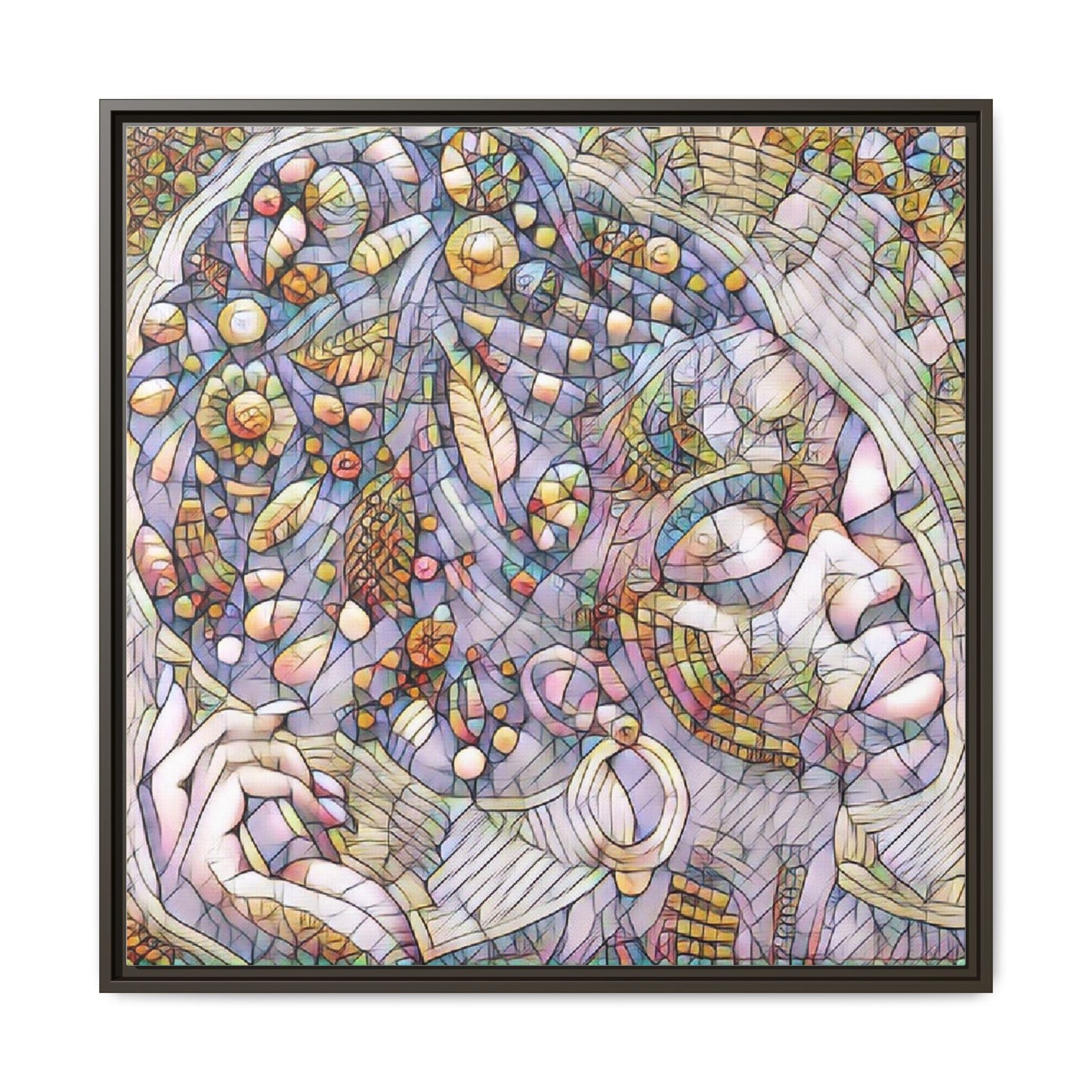 Bohemian Mosaic Woman Matte Canvas Framed Wall Art