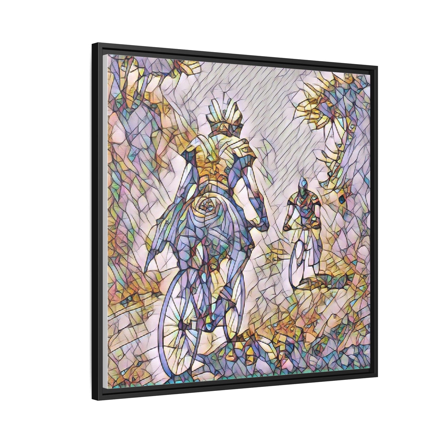 Cycling Art Print — Framed Matte Canvas Wall Art