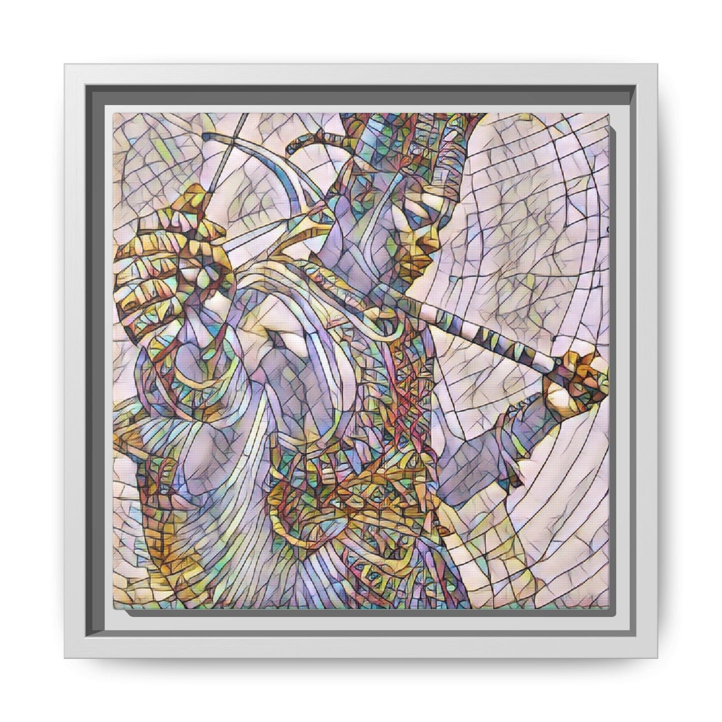 Egyptian God Mosaic Matte Canvas Framed Art