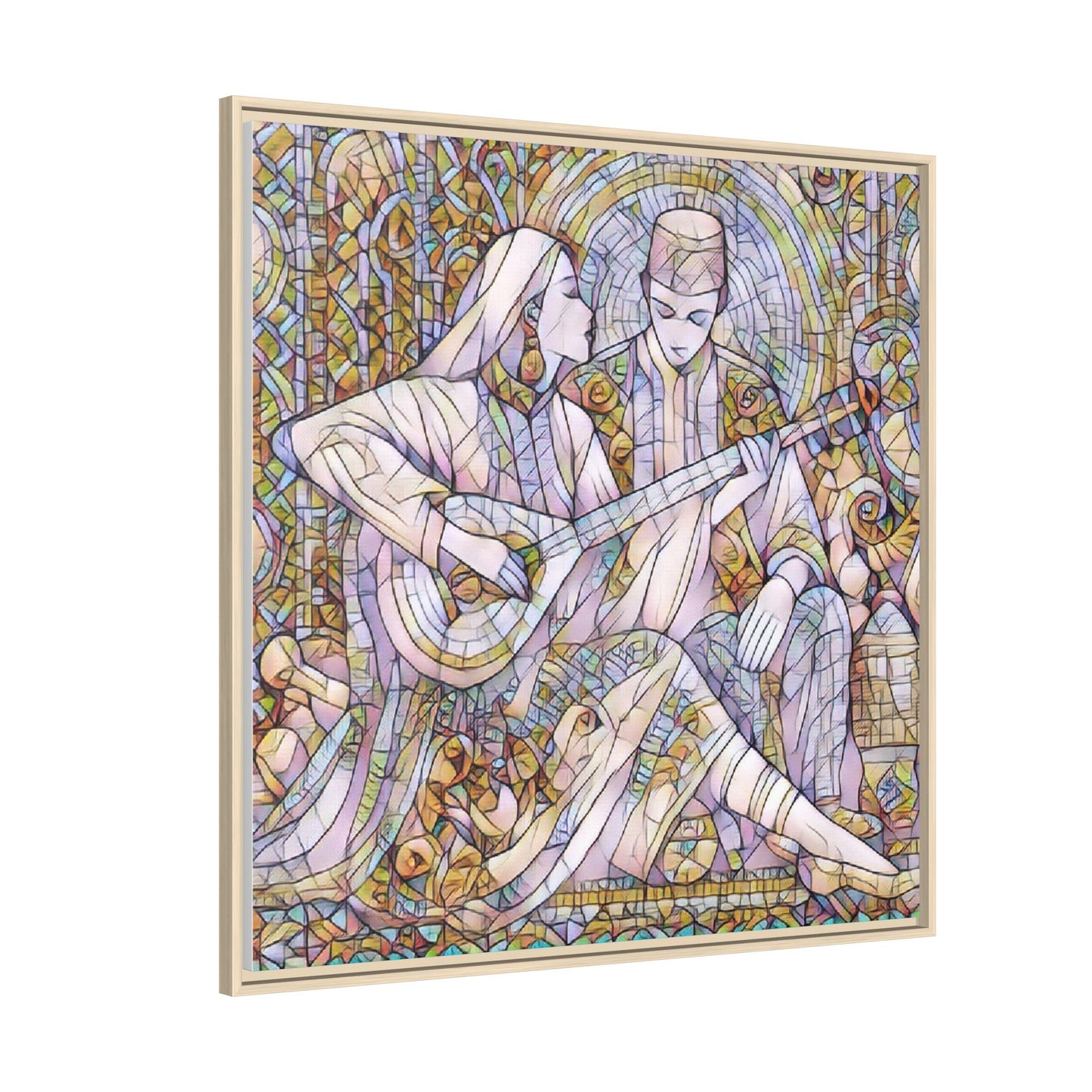 Love Song Serenade - Framed Canvas Wall Art | Guitar Player Romantic Print