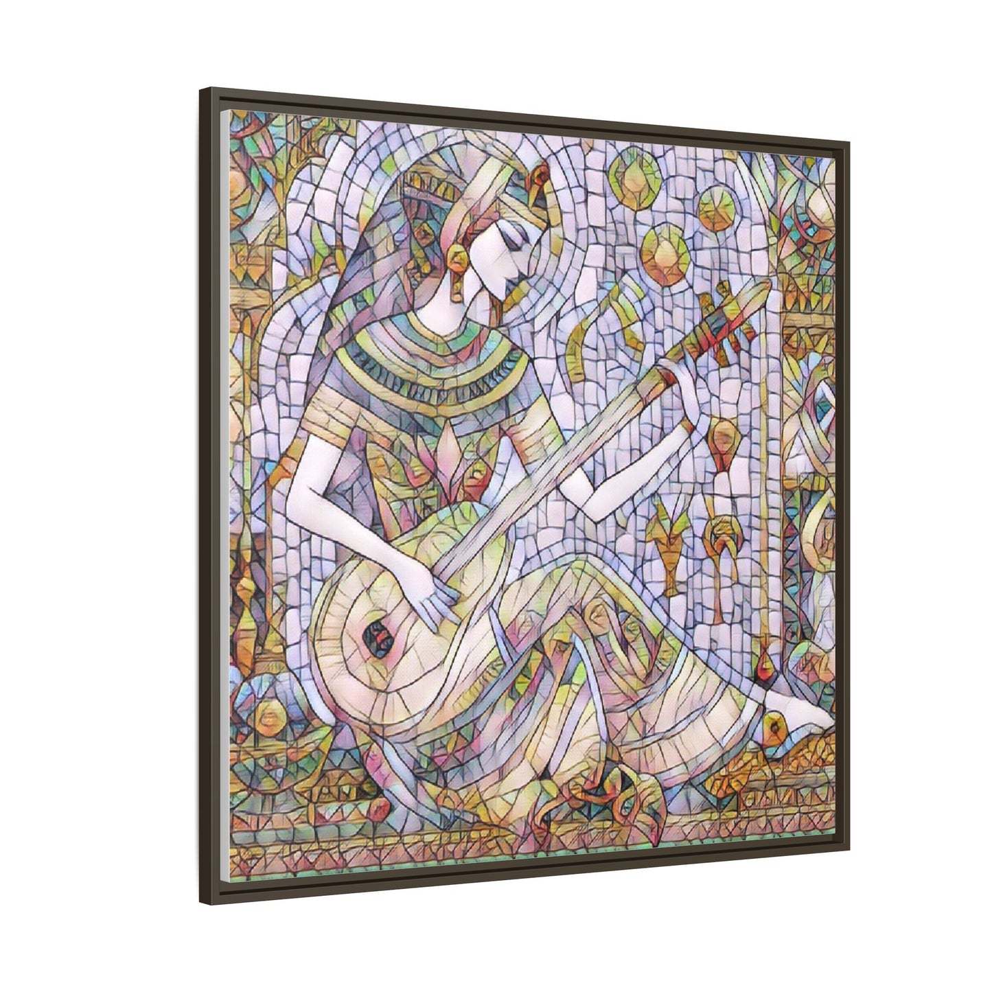 Egyptian Muse Mosaic Matte Canvas Framed Wall Art
