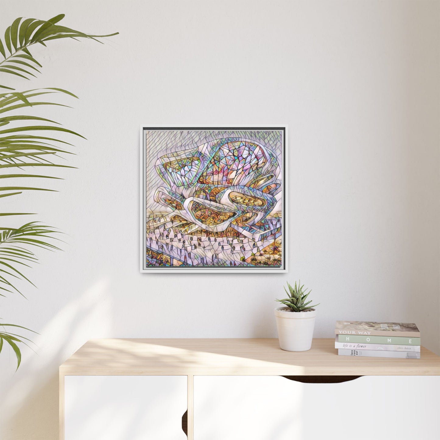Abstract Colorful Sculpture Matte Canvas Framed Wall Art