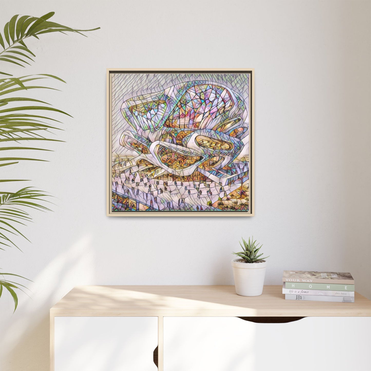 Abstract Colorful Sculpture Matte Canvas Framed Wall Art