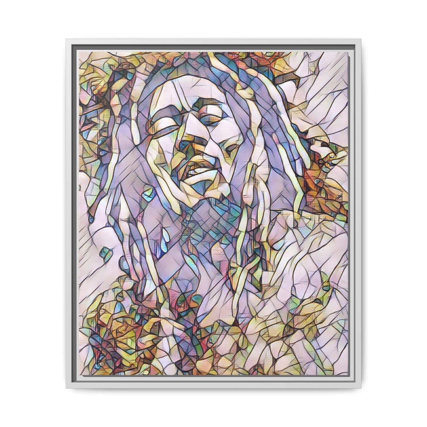 Abstract Multicolor Portrait Matte Canvas Framed Wall Art