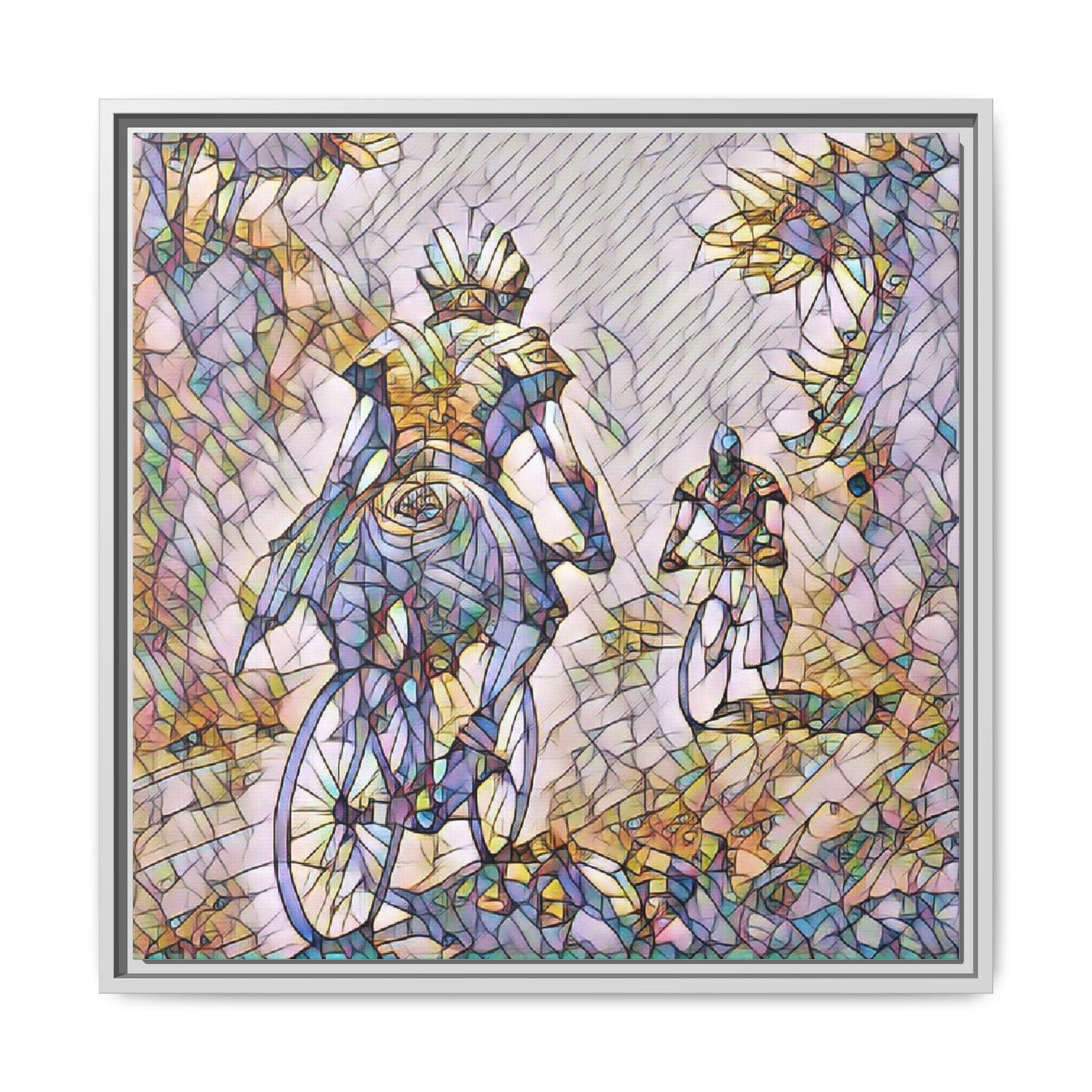 Cycling Art Print — Framed Matte Canvas Wall Art