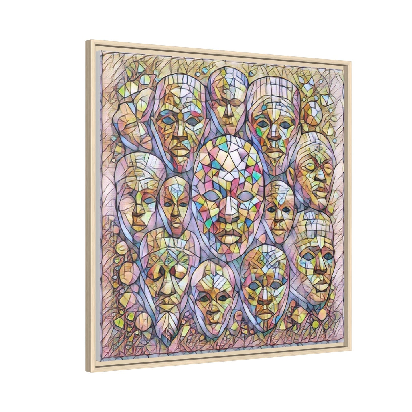 Framed Art Print — Mosaic Faces Matte Canvas