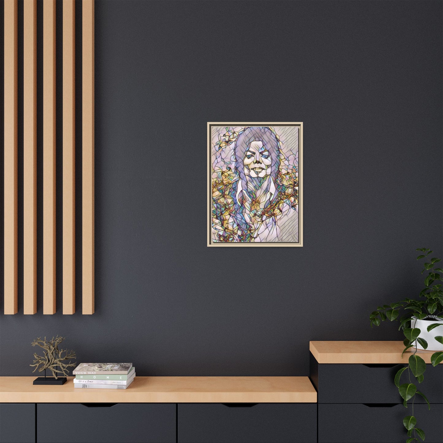 Abstract Stained-Glass Portrait Matte Canvas (Framed)