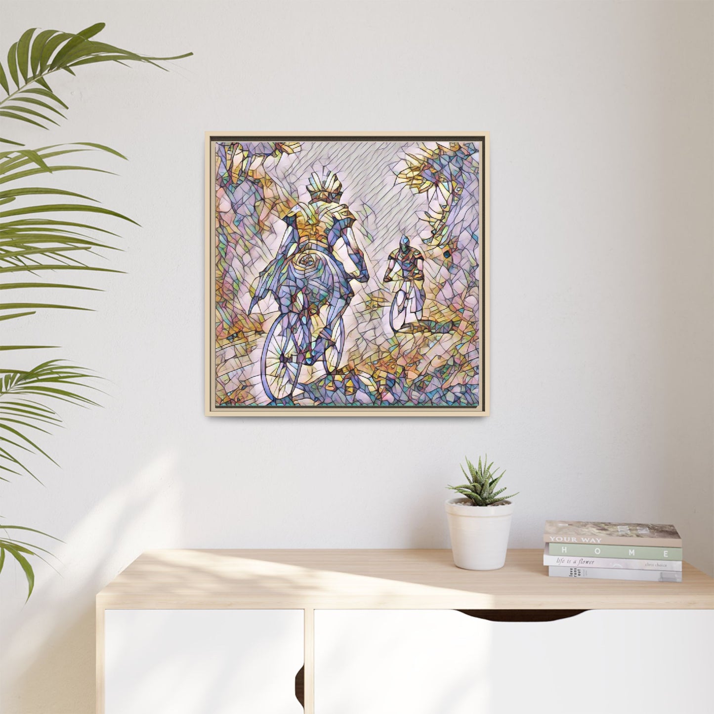 Cycling Art Print — Framed Matte Canvas Wall Art