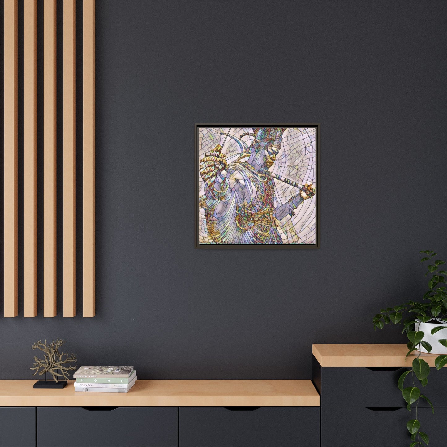 Egyptian God Mosaic Matte Canvas Framed Art