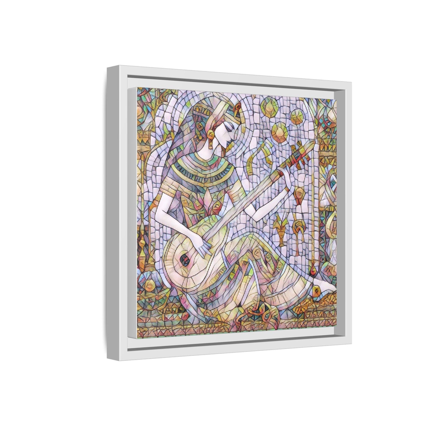 Egyptian Muse Mosaic Matte Canvas Framed Wall Art