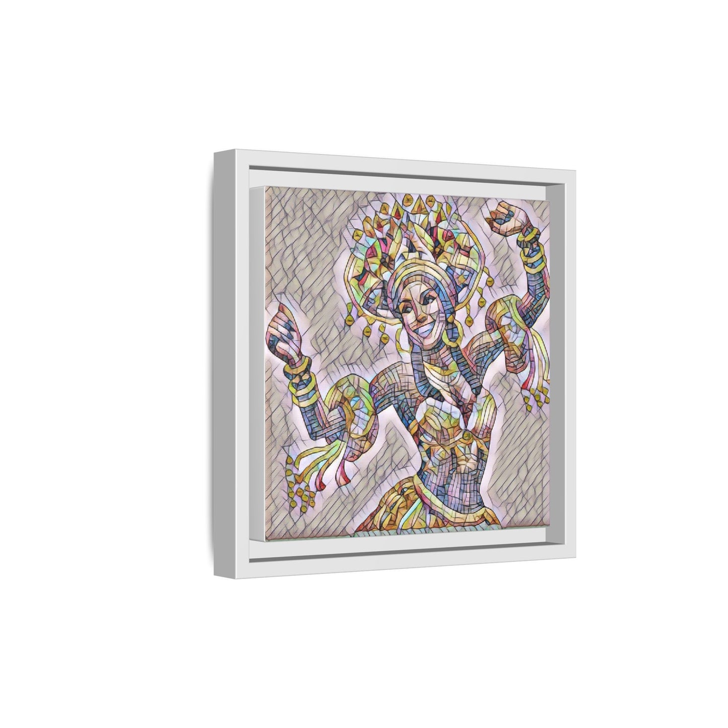 Framed Matte Canvas: Colorful Carnival Dancer Artwork – Vibrant Ethnic Dance Wall Art