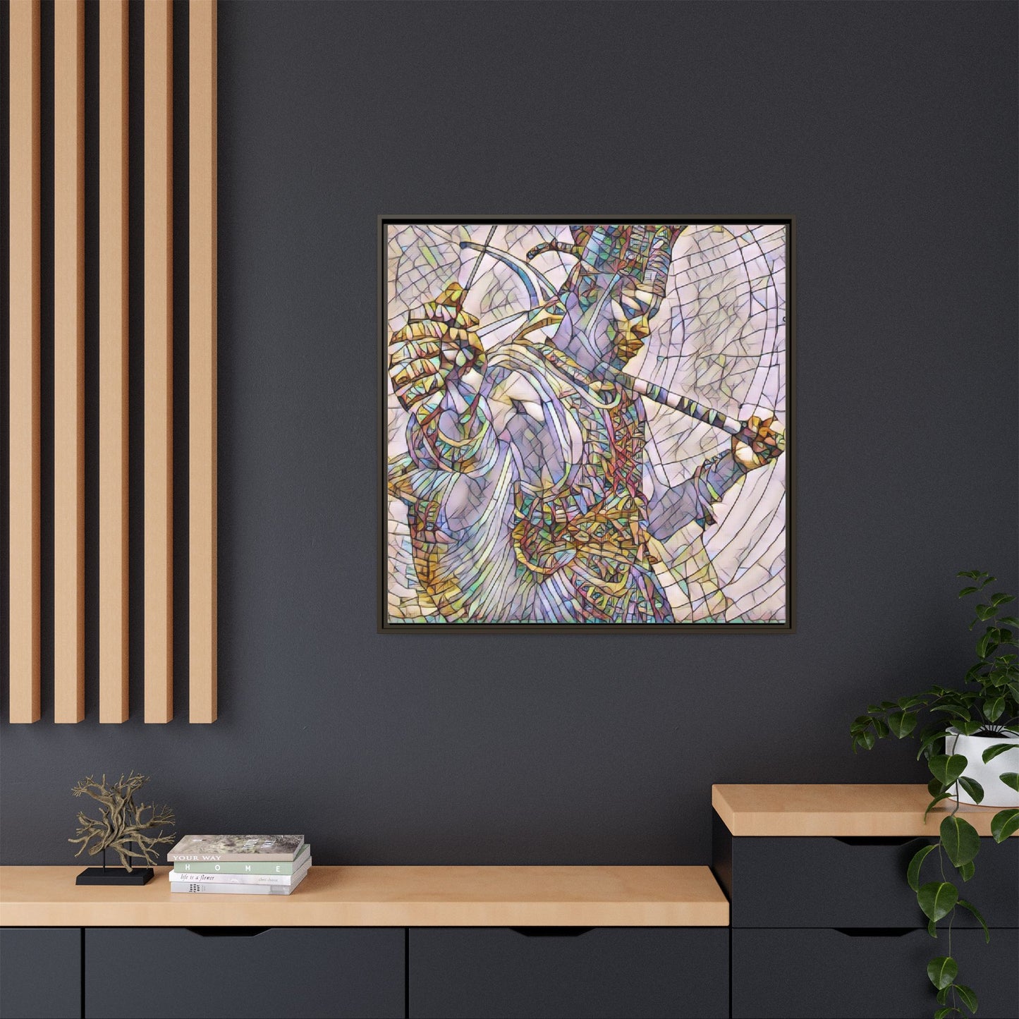 Egyptian God Mosaic Matte Canvas Framed Art
