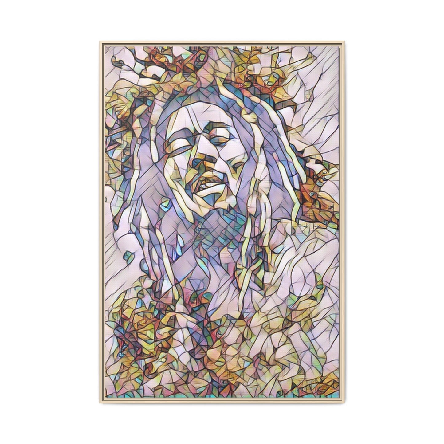 Abstract Multicolor Portrait Matte Canvas Framed Wall Art
