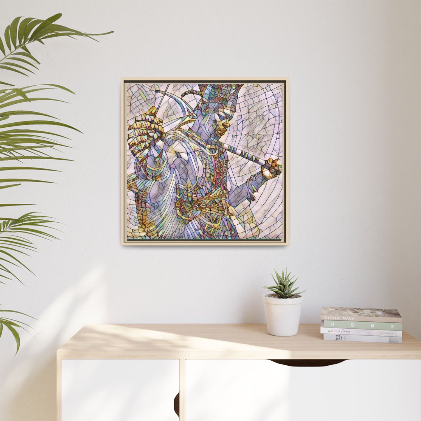 Egyptian God Mosaic Matte Canvas Framed Art