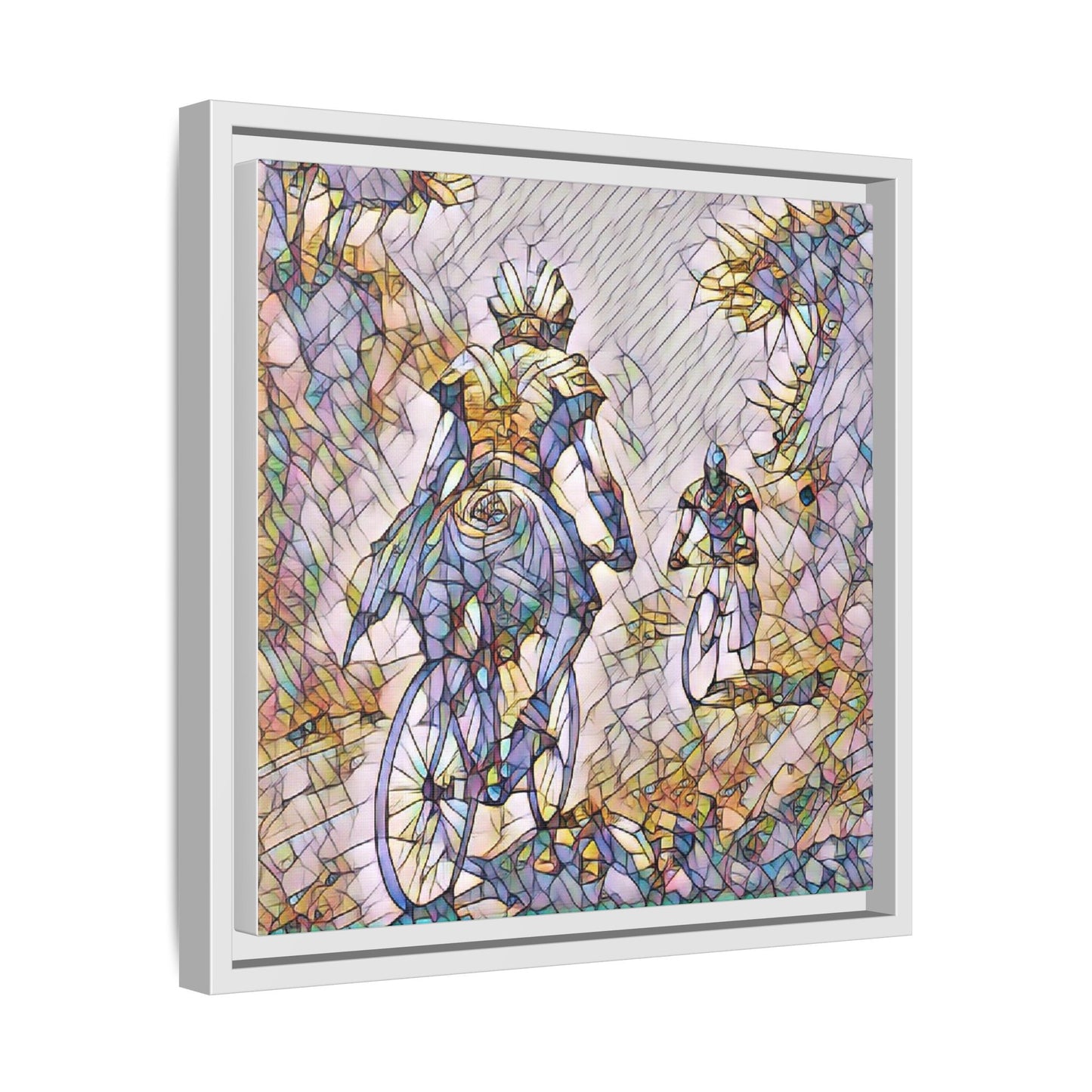 Cycling Art Print — Framed Matte Canvas Wall Art
