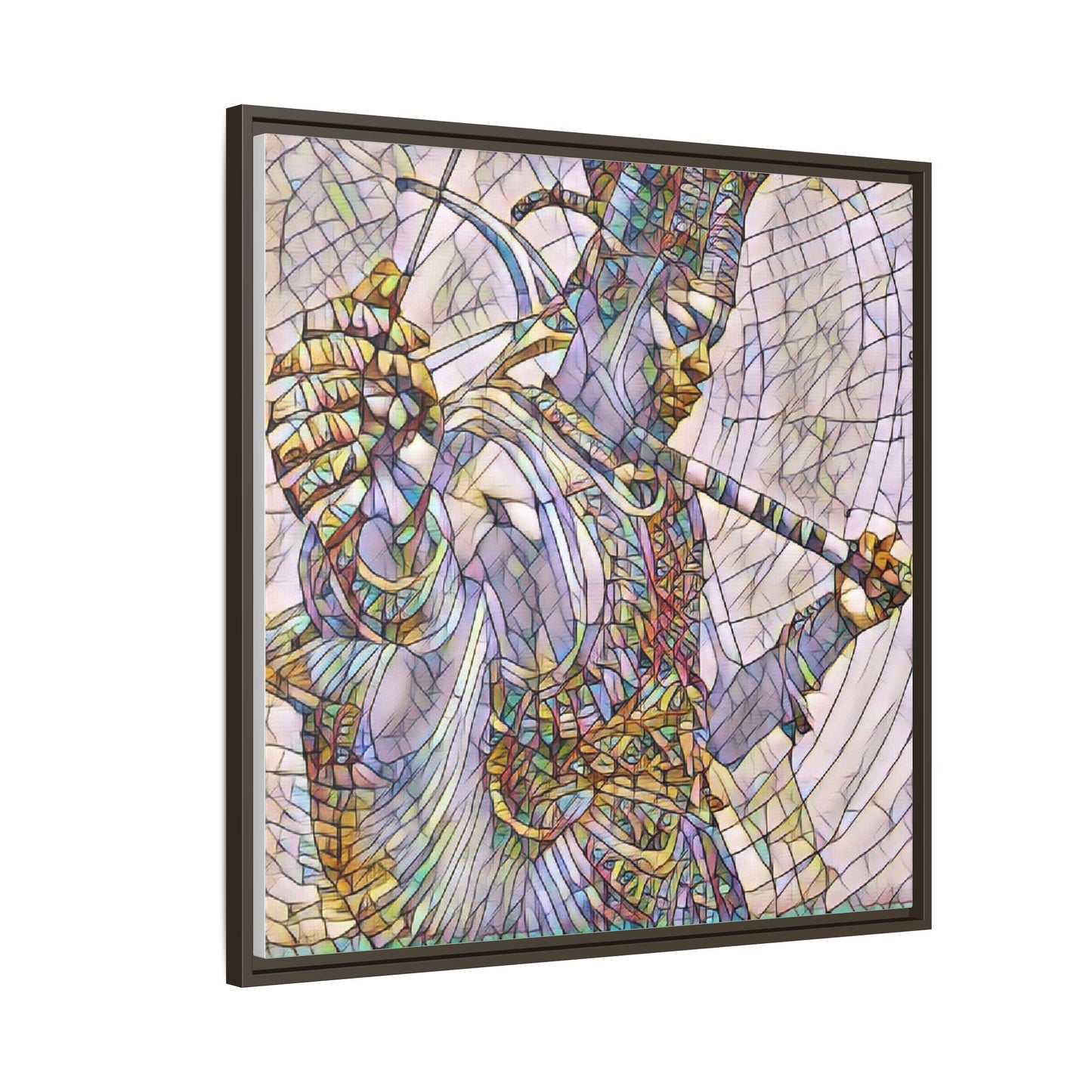 Egyptian God Mosaic Matte Canvas Framed Art