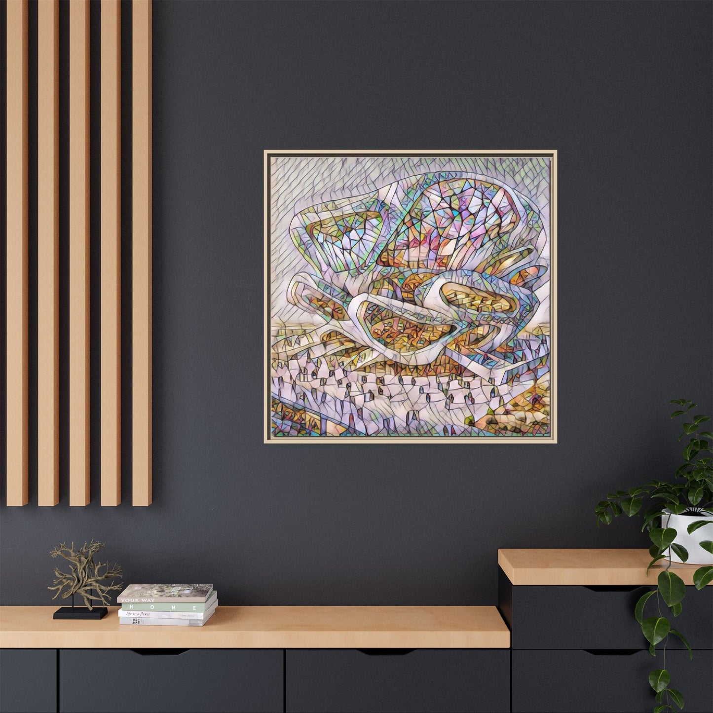 Abstract Colorful Sculpture Matte Canvas Framed Wall Art
