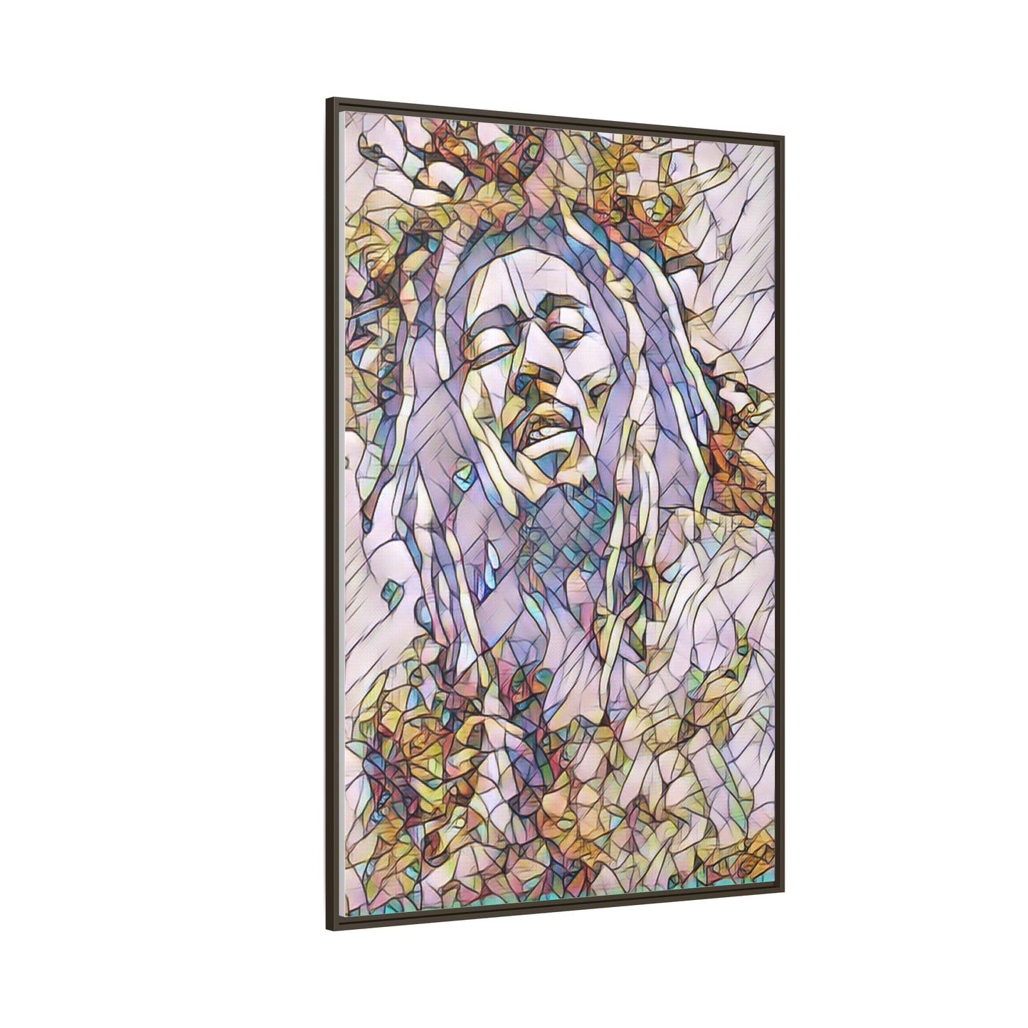 Abstract Multicolor Portrait Matte Canvas Framed Wall Art
