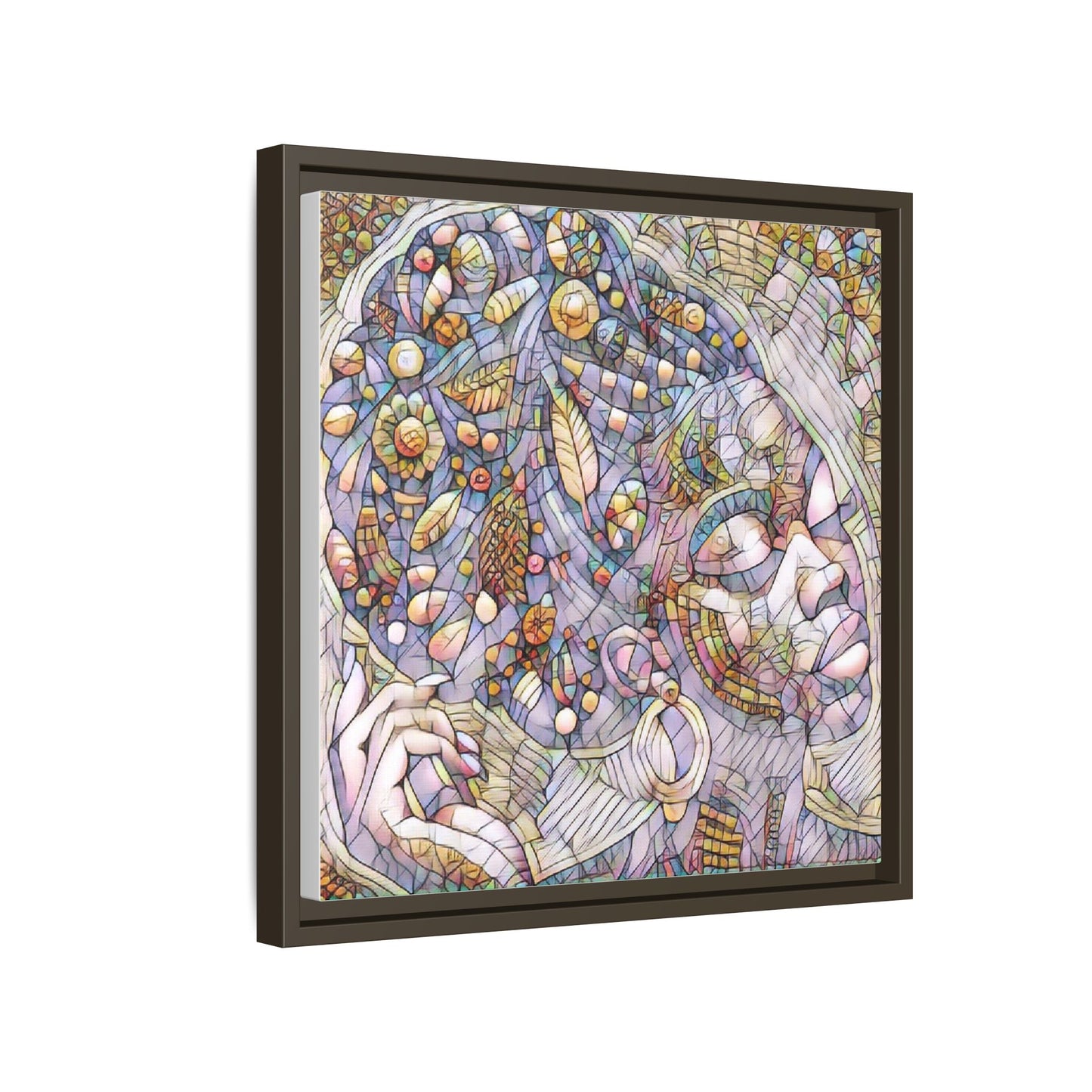 Bohemian Mosaic Woman Matte Canvas Framed Wall Art