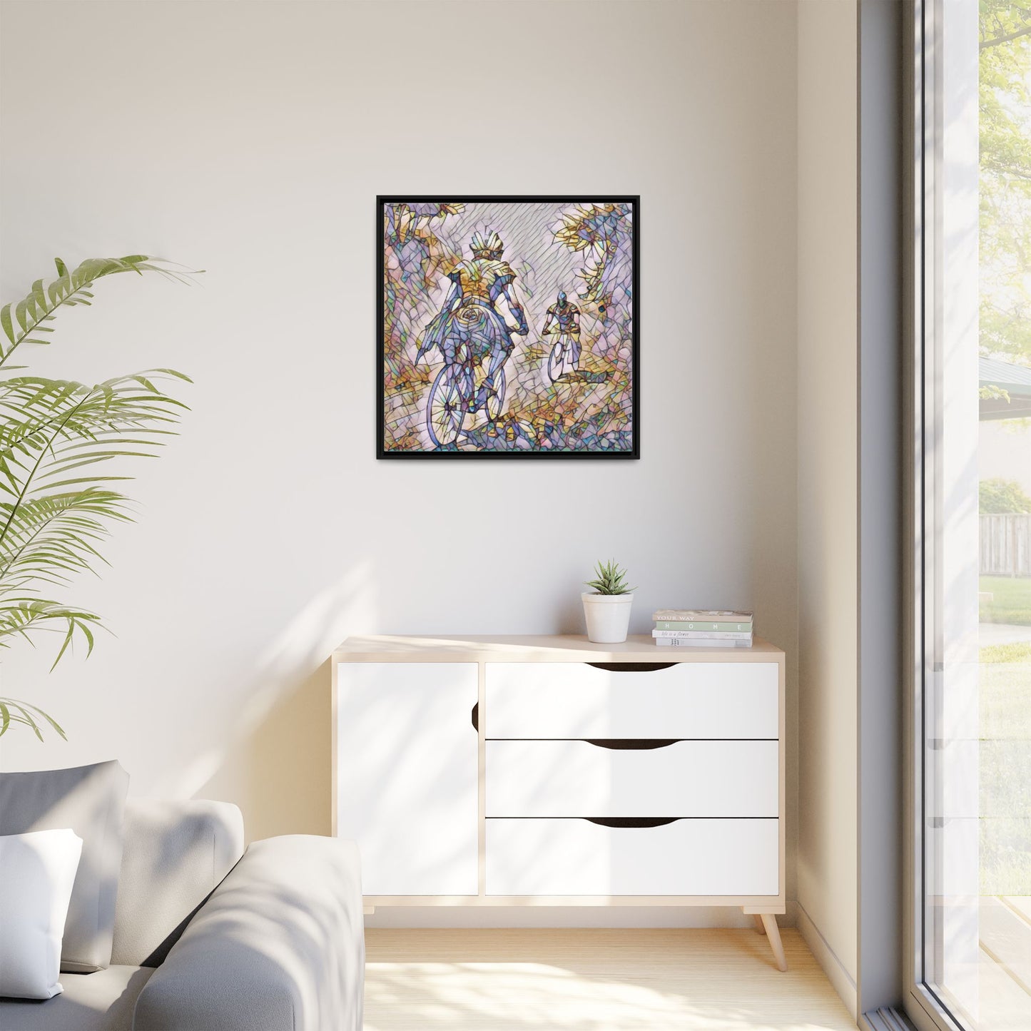 Cycling Art Print — Framed Matte Canvas Wall Art