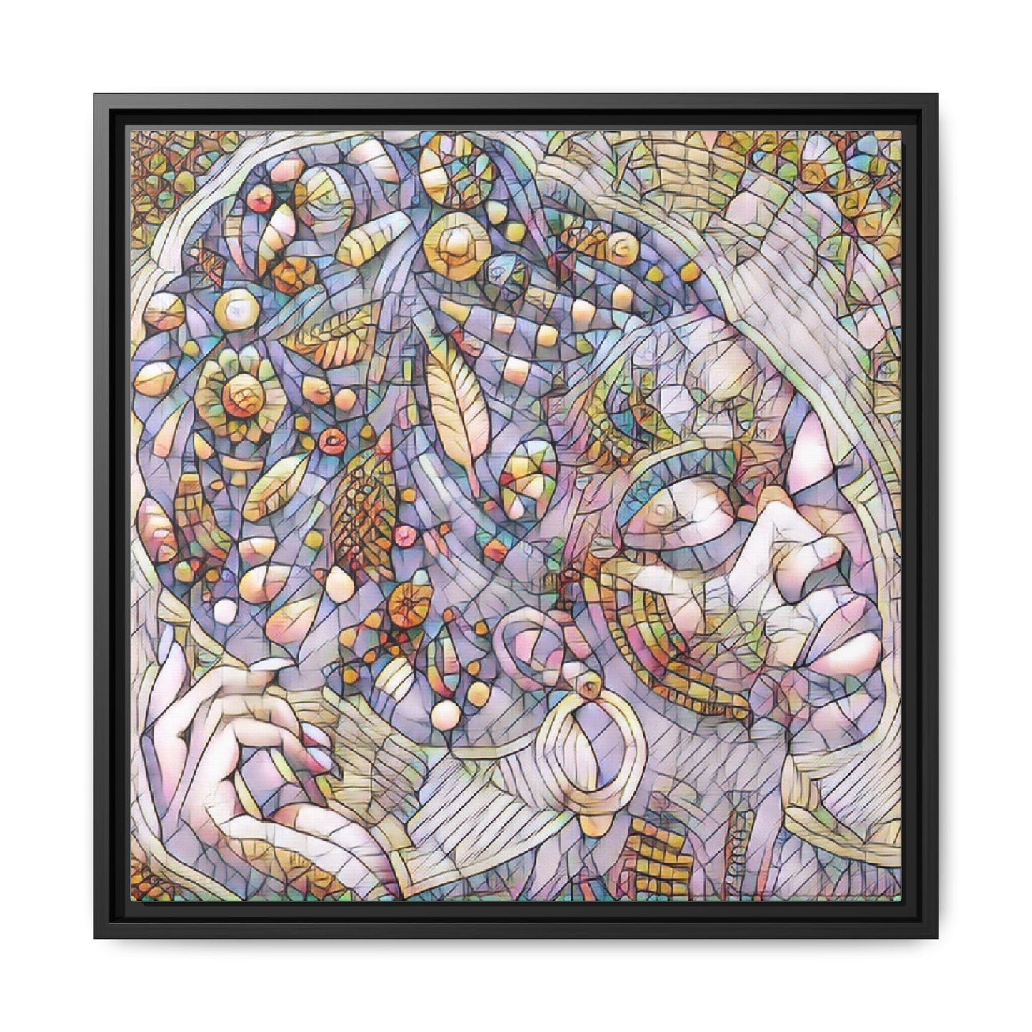 Bohemian Mosaic Woman Matte Canvas Framed Wall Art