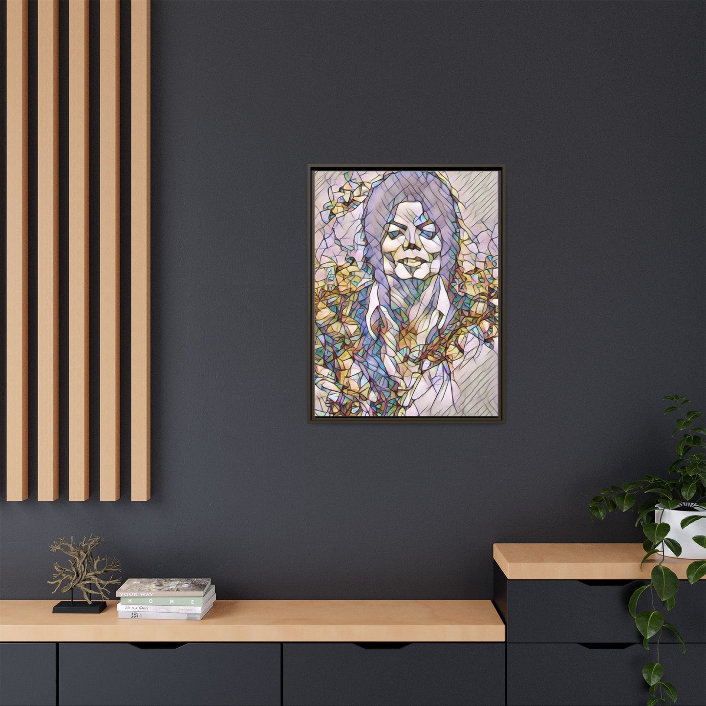 Abstract Stained-Glass Portrait Matte Canvas (Framed)