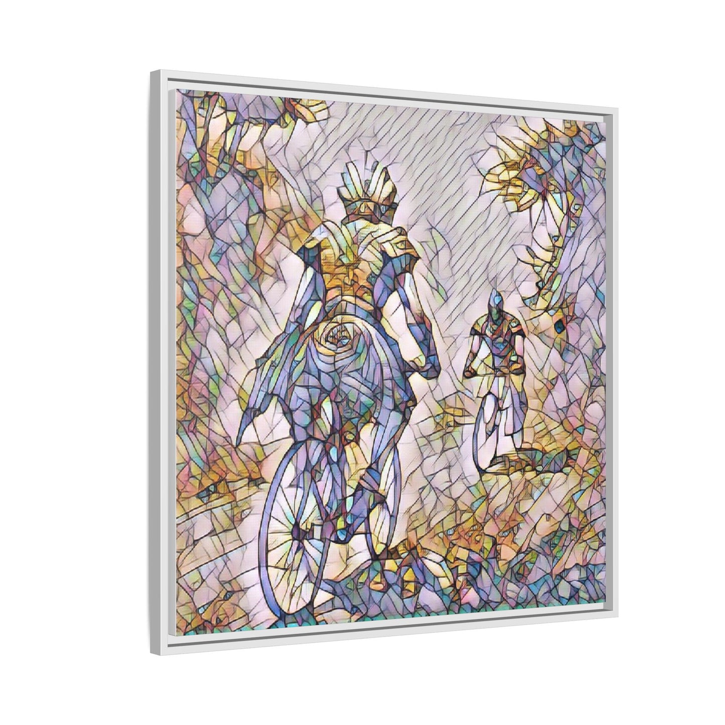 Cycling Art Print — Framed Matte Canvas Wall Art