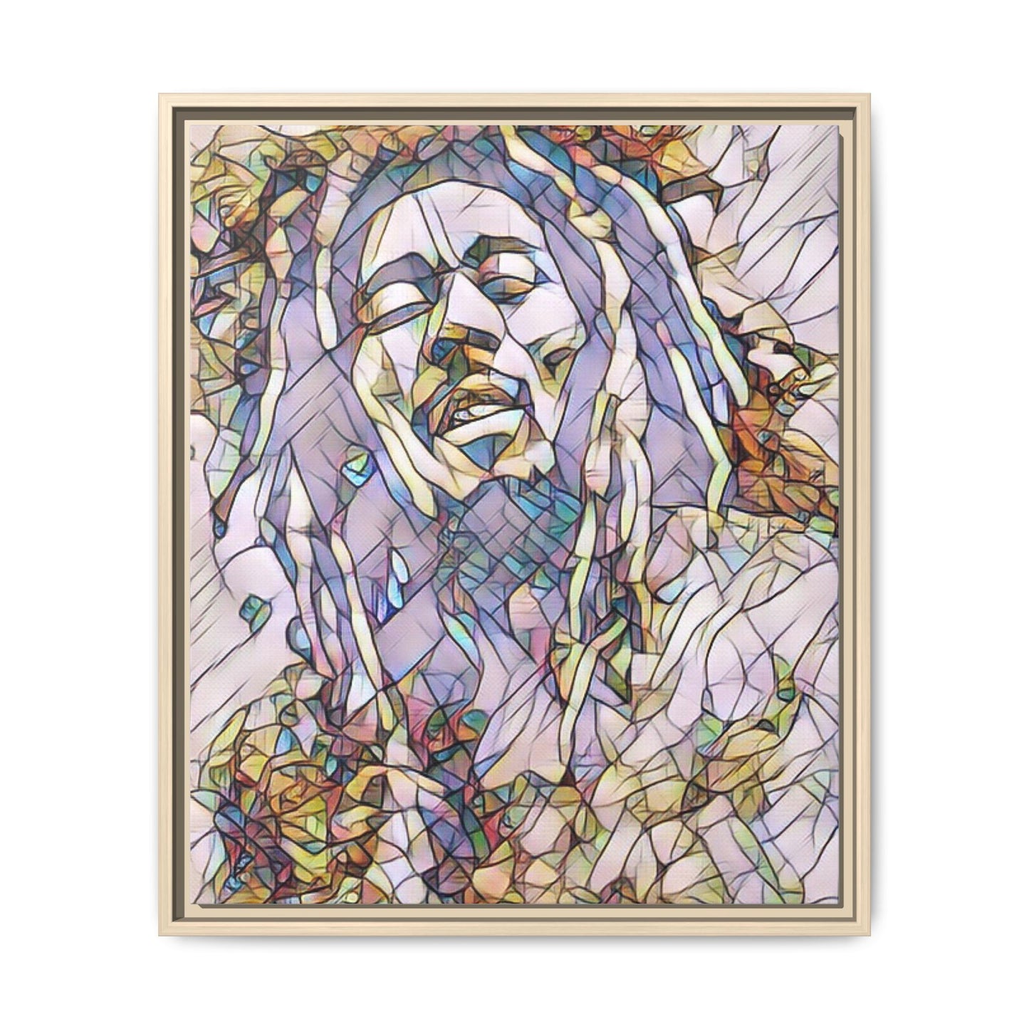Abstract Multicolor Portrait Matte Canvas Framed Wall Art