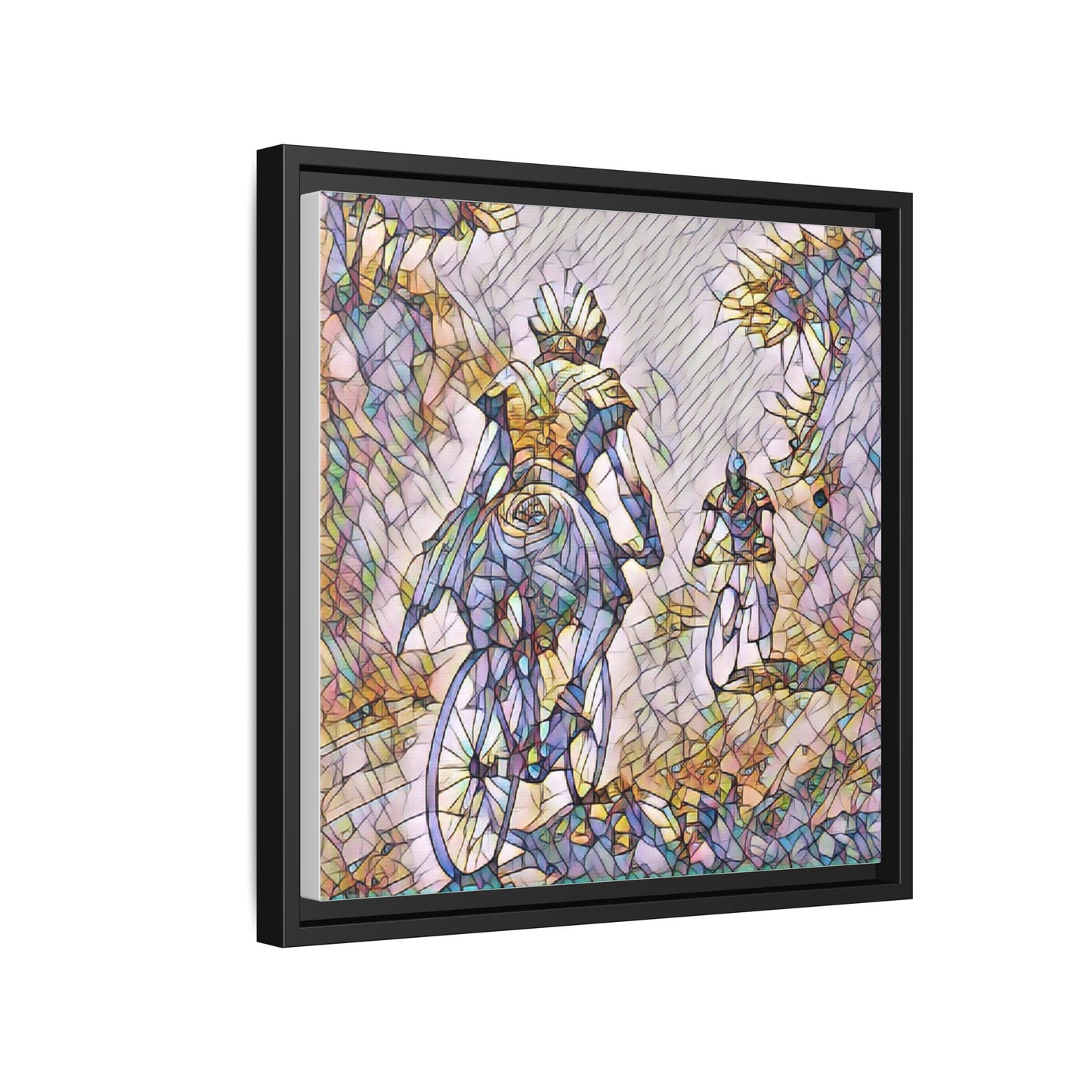 Cycling Art Print — Framed Matte Canvas Wall Art