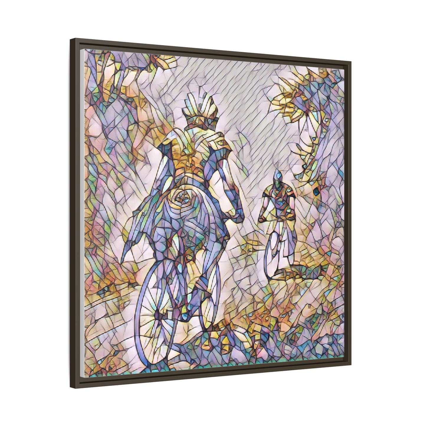 Cycling Art Print — Framed Matte Canvas Wall Art