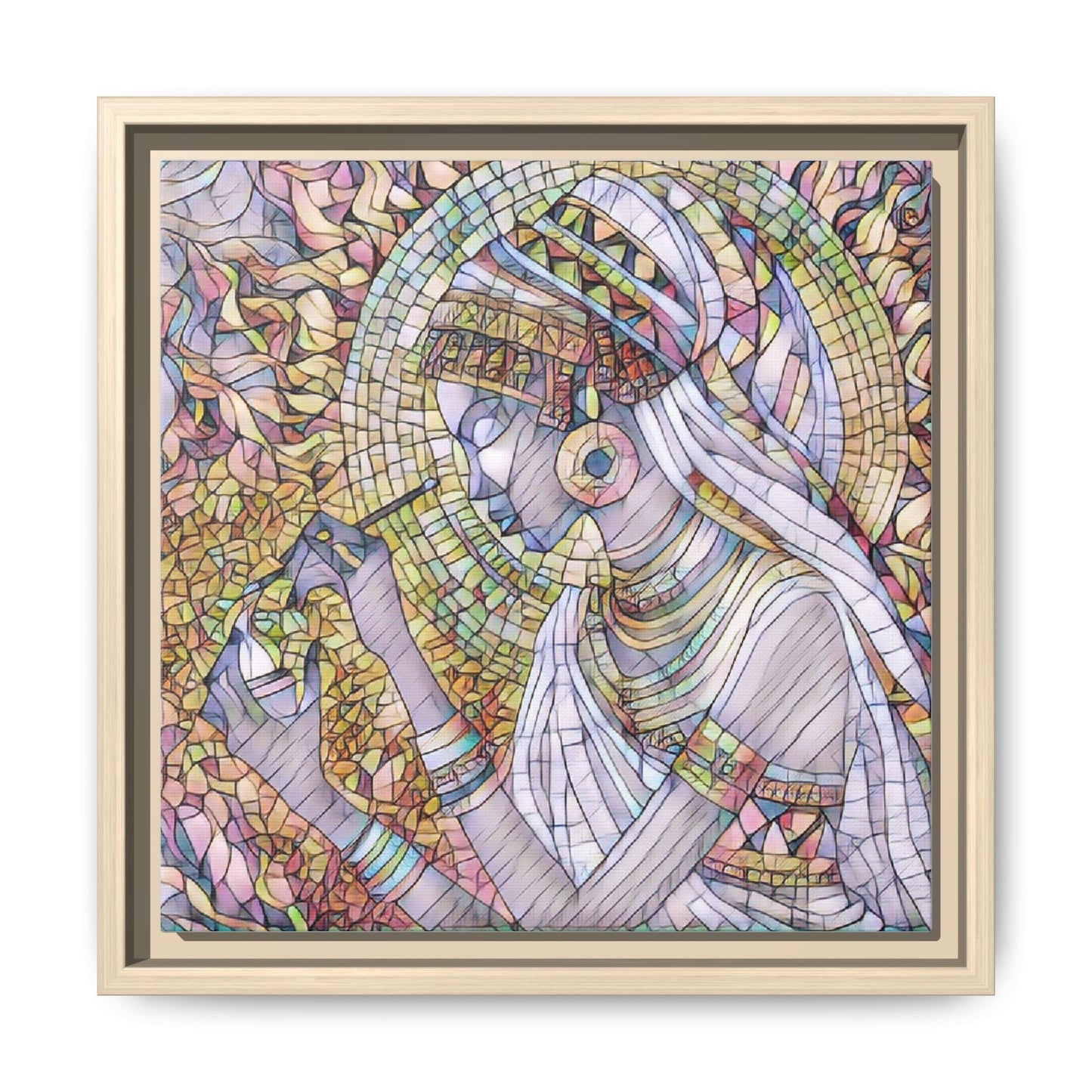 Egyptian Goddess Stained-Glass Matte Canvas (Framed)