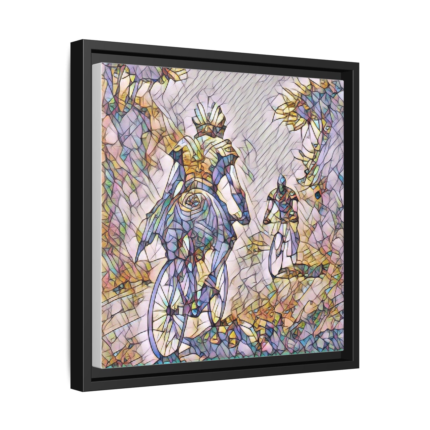 Cycling Art Print — Framed Matte Canvas Wall Art